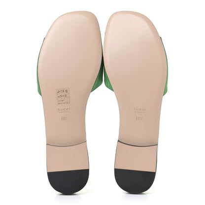 Gucci Moire Fabric Crystal Square G Madelyn Slide Sandals 40.5 New Shamarock 4 of 5