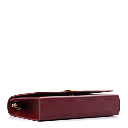 Saint Laurent Grain De Poudre Medium Monogram Kate Satchel Dark Red 3 of 10