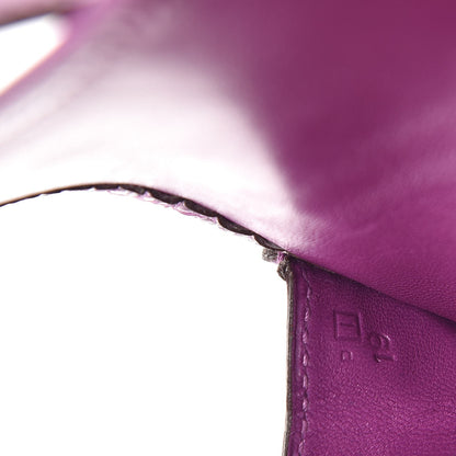 Hermes Shiny Niloticus Crocodile Mini Jige Elan Clutch Violet 7 of 7