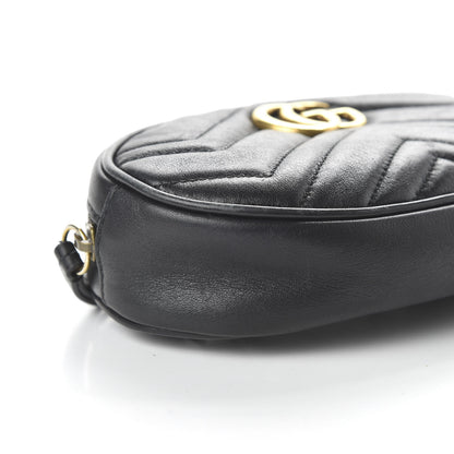 Gucci Calfskin Matelasse GG Marmont Belt Bag 85 34 Black 6 of 10