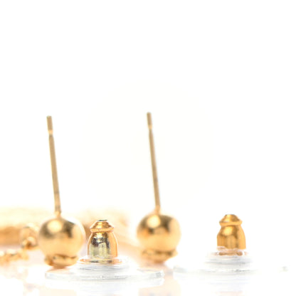 Chanel CC Drop Earrings Matte Gold 3 of 5