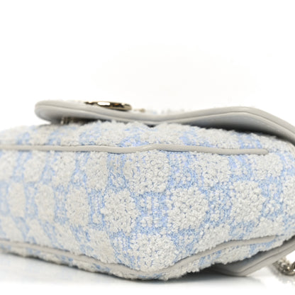 Gucci Sponge Boucle Matelasse Mini GG Marmont Shoulder Bag White Light Blue Grey 10 of 10