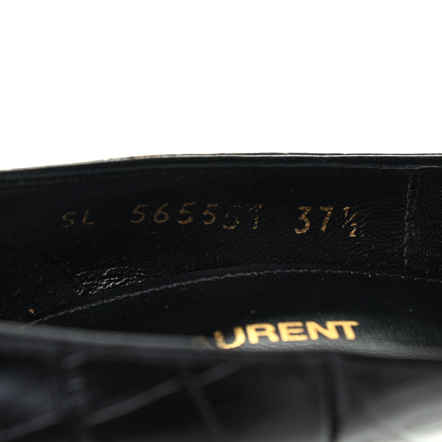 Saint Laurent Calfskin Crocodile Embossed Opyum 110 Pumps 37.5 Black 8 of 8