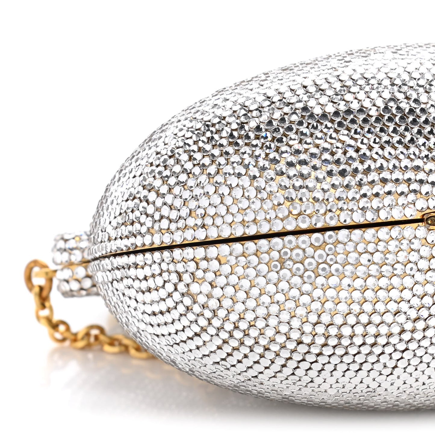Swarovski Crystal Chatelaine Minaudiere Clutch Silver Gold