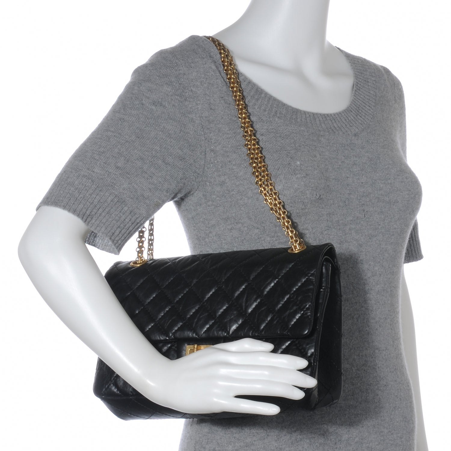 Chanel Aged Calfskin 2.55 Reissue 226 Flap Black 2 of 8