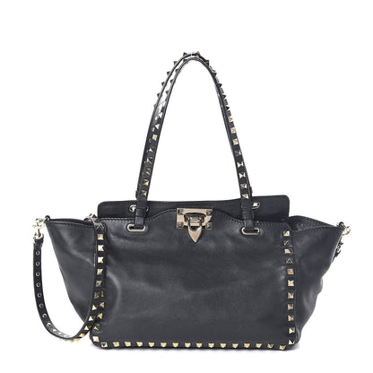 Valentino Garavani Vitello Small Rockstud Tote Black 1 of 14