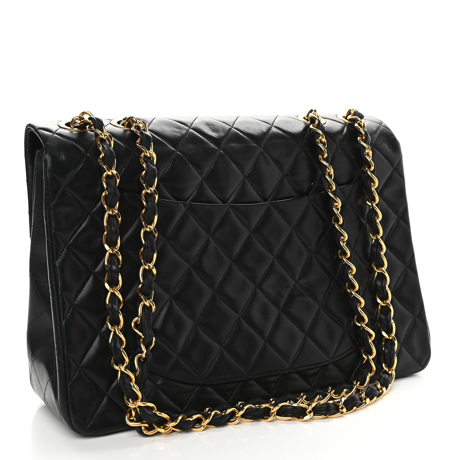 Chanel Lambskin Quilted XL Jumbo Single Flap Black 3 of 10
