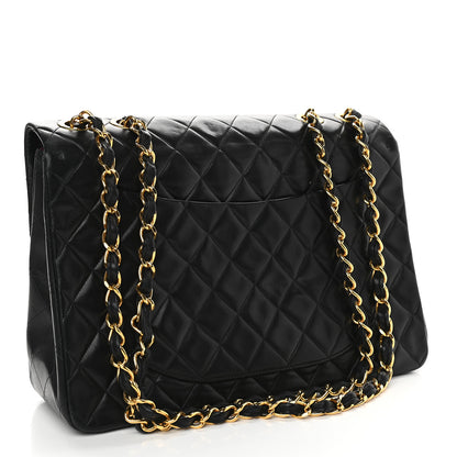 Chanel Lambskin Quilted XL Jumbo Single Flap Black 3 of 10