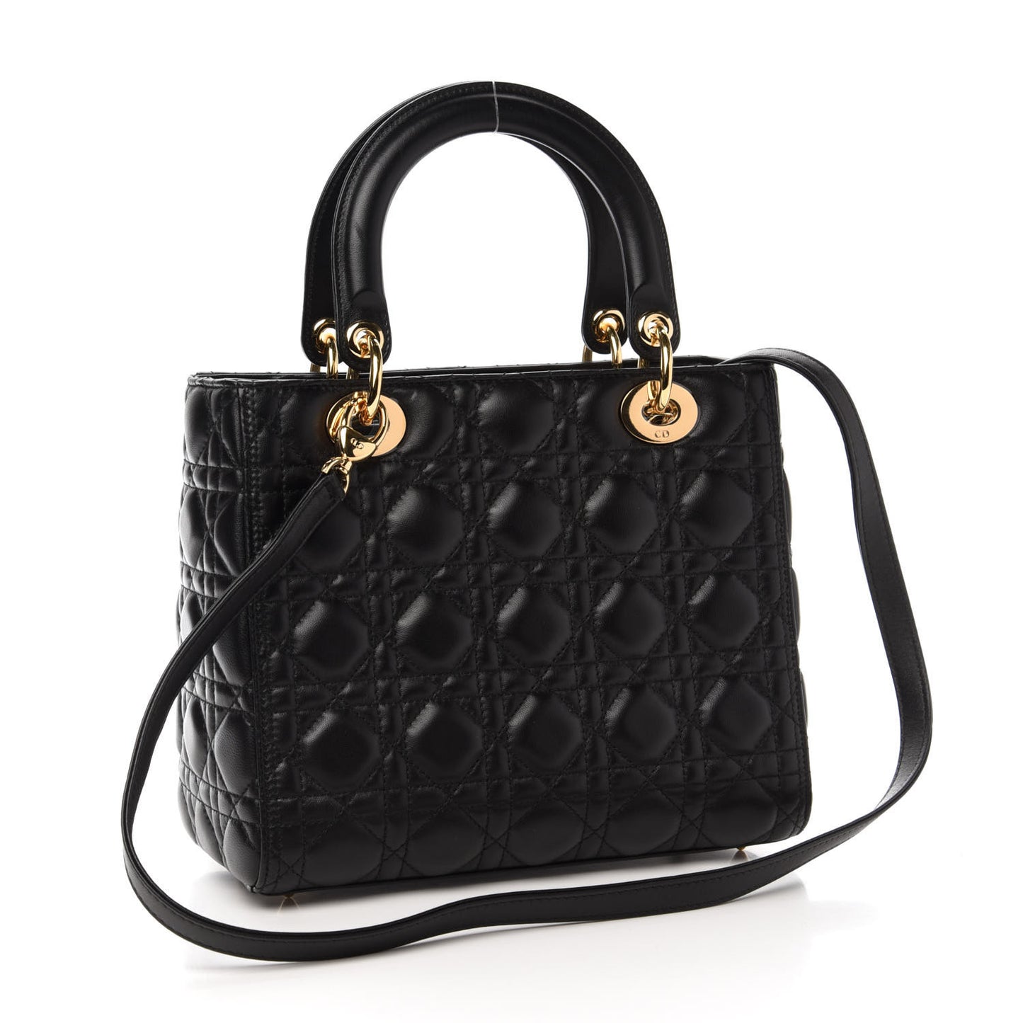 Lambskin Cannage Medium Lady Dior Black