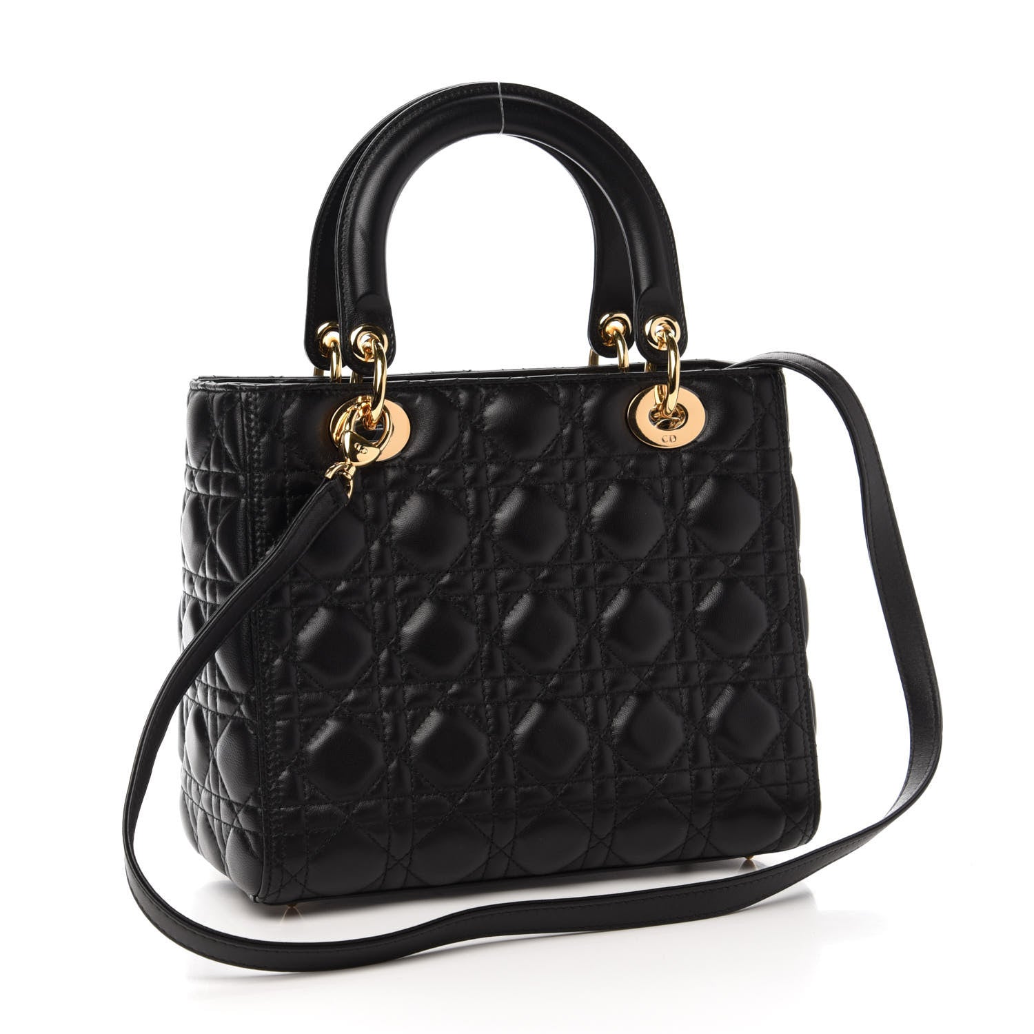Christian Dior Lambskin Cannage Medium Lady Dior Black 3 of 13