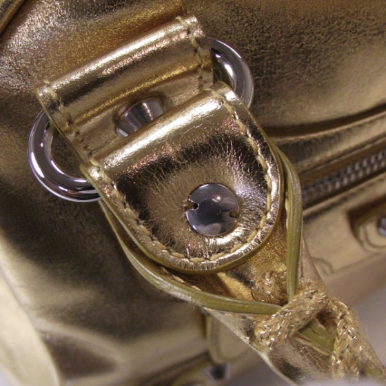 Balenciaga Leather Bowling Bag Gold 7 of 13