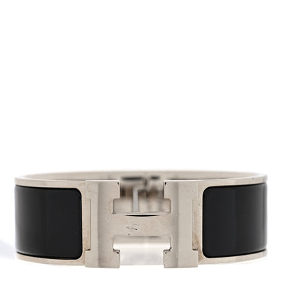 Hermes Enamel Wide Clic Clac H Bracelet GM Black 1 of 4