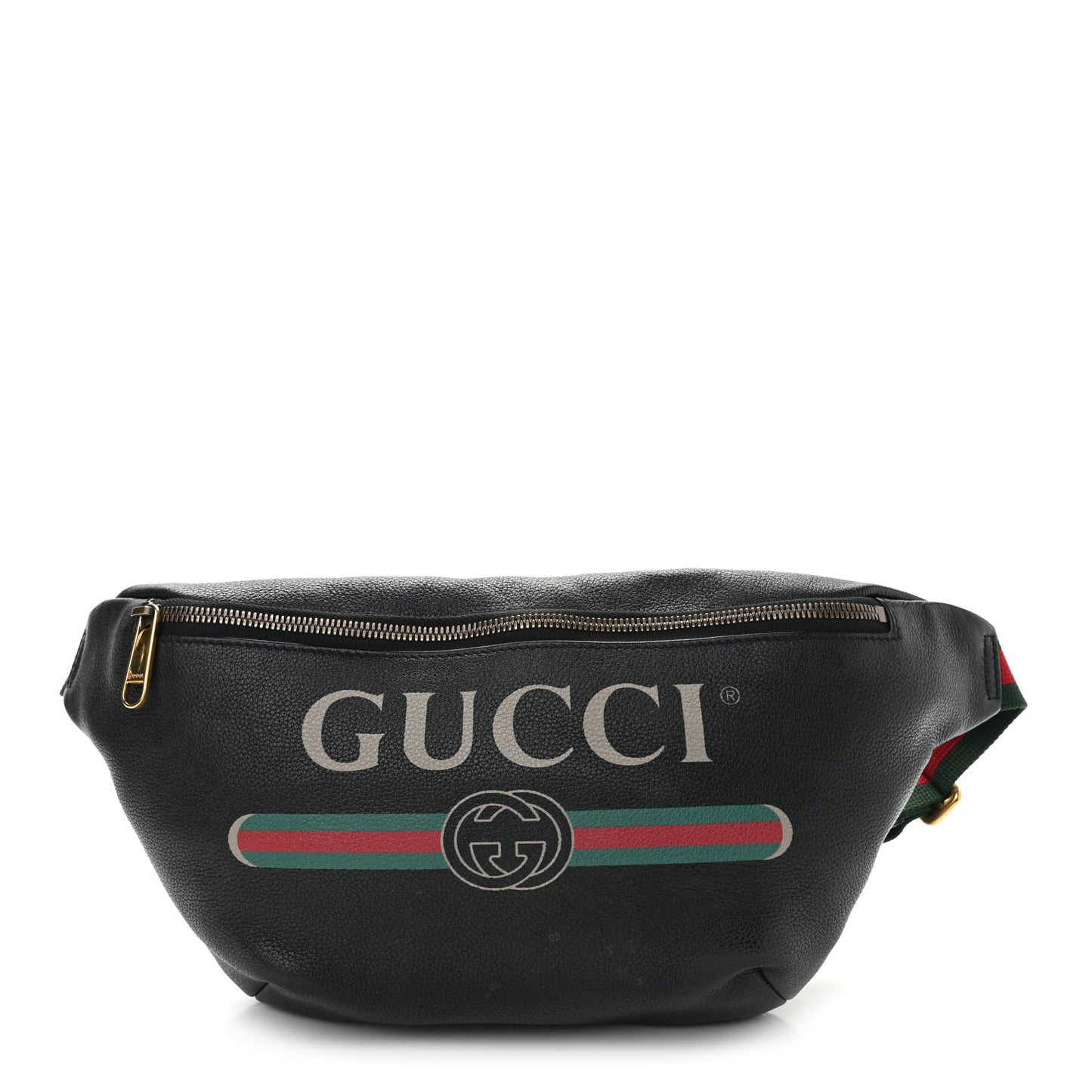 Grained Calfskin Logo Belt Bag Black