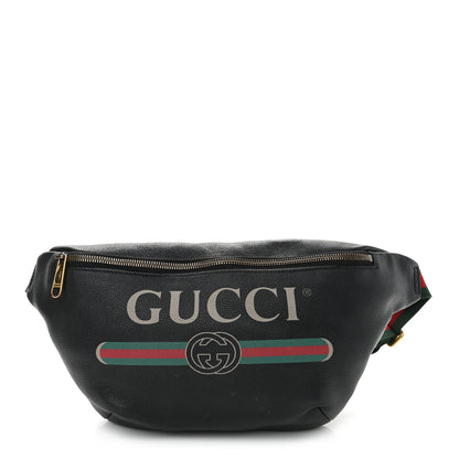 Gucci Grained Calfskin Logo Belt Bag Black 1 of 11