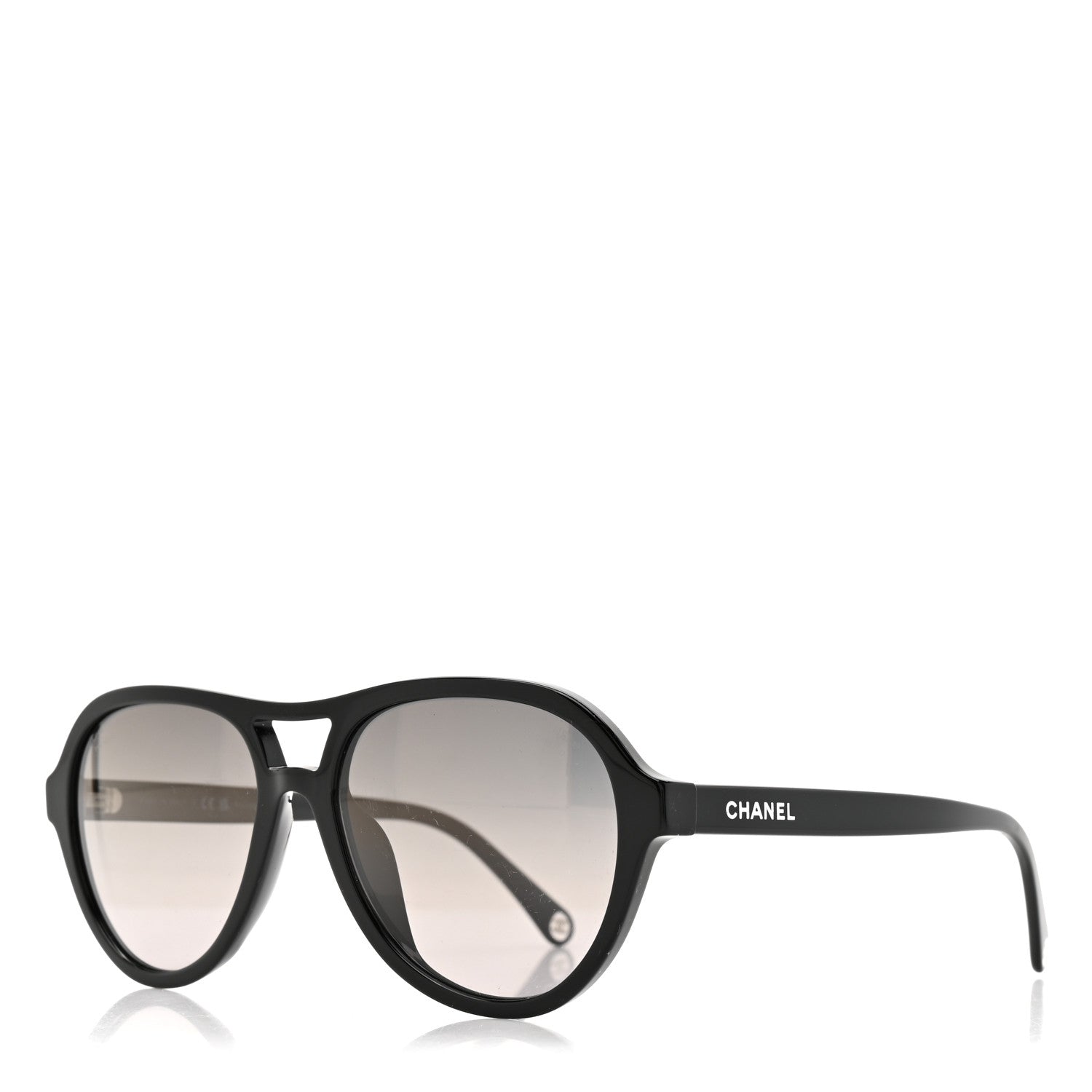 Chanel Acetate Pilot Sunglasses 5552-U Black 1 of 8