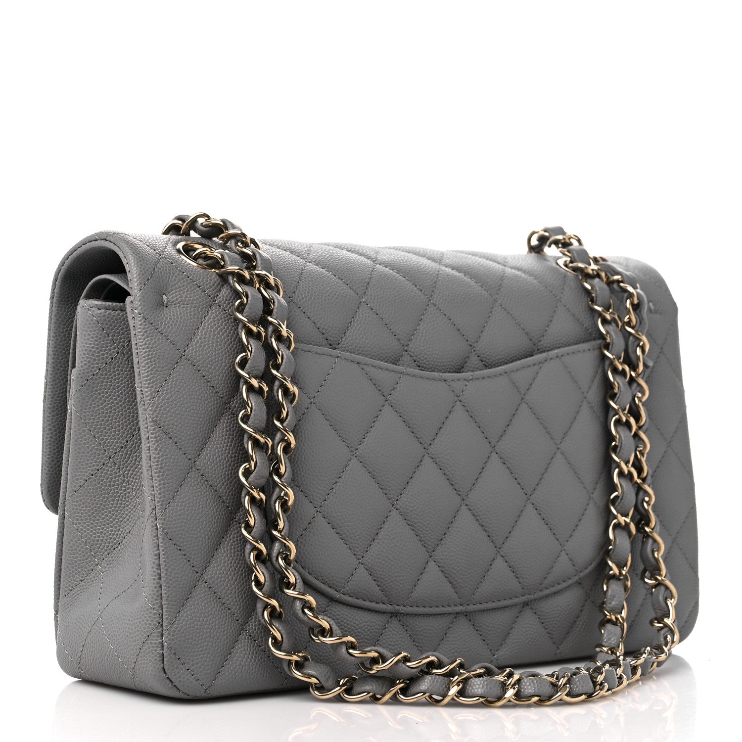 Chanel Caviar Quilted Medium Double Flap Grey 3 of 10