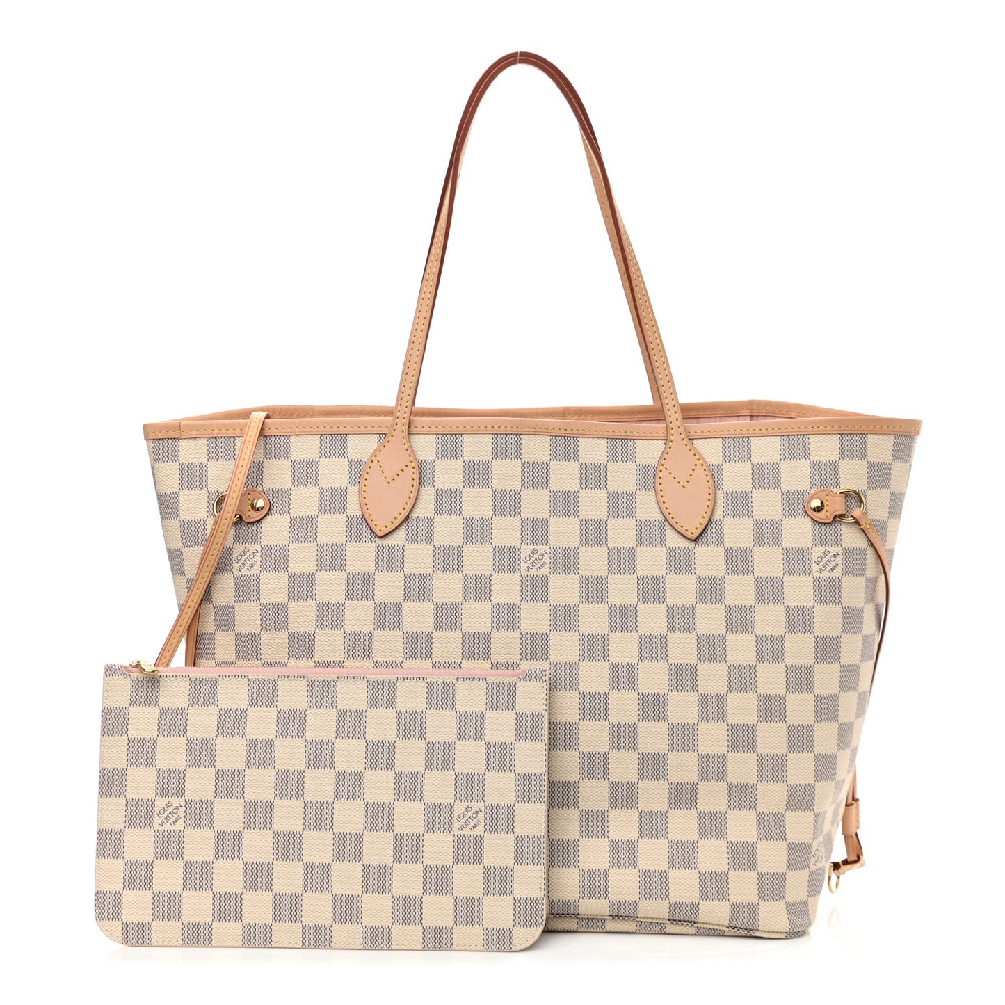 Damier Azur Neo Neverfull MM Rose Ballerine