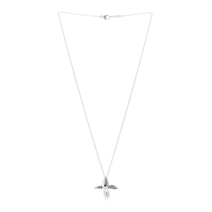 Tiffany Sterling Silver Flower Petal Pendant Necklace 3 of 4