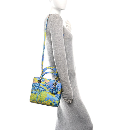 Christian Dior Calfskin Printed Woods All Over Medium Lady Dior Blue Multicolor 2 of 10