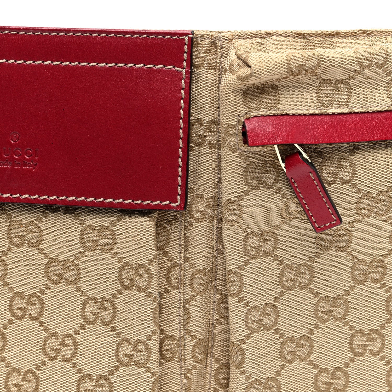 Gucci GG Monogram Double Pocket Belt Bag Red 8 of 10