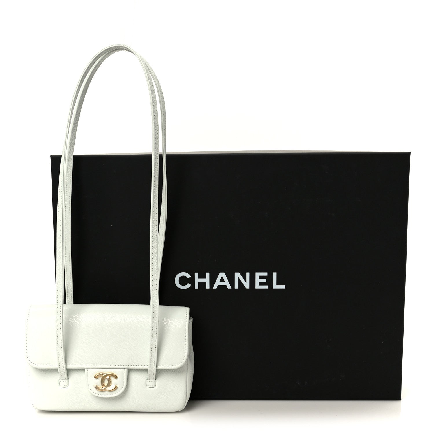 Chanel Shiny Caviar Mini Preppy Coco Shoulder Bag Light Blue 11 of 11