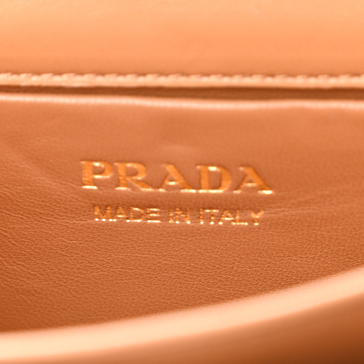 Nappa Triangle Stitched Metal Shoulder Bag  Caramel
