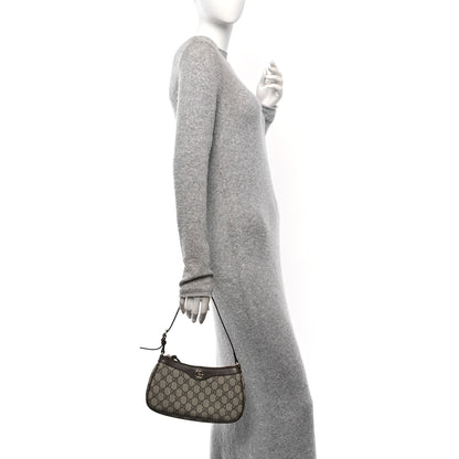 Gucci GG Supreme Monogram Textured Dollar Calfskin Small Ophidia Hobo Beige Ebony New Acero 2 of 11