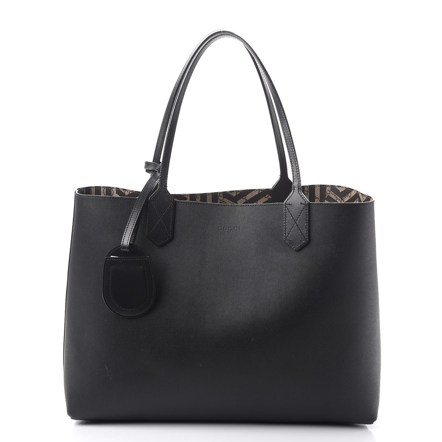 Calfskin GG Supreme Monogram Caleido Large Reversible Tote Black