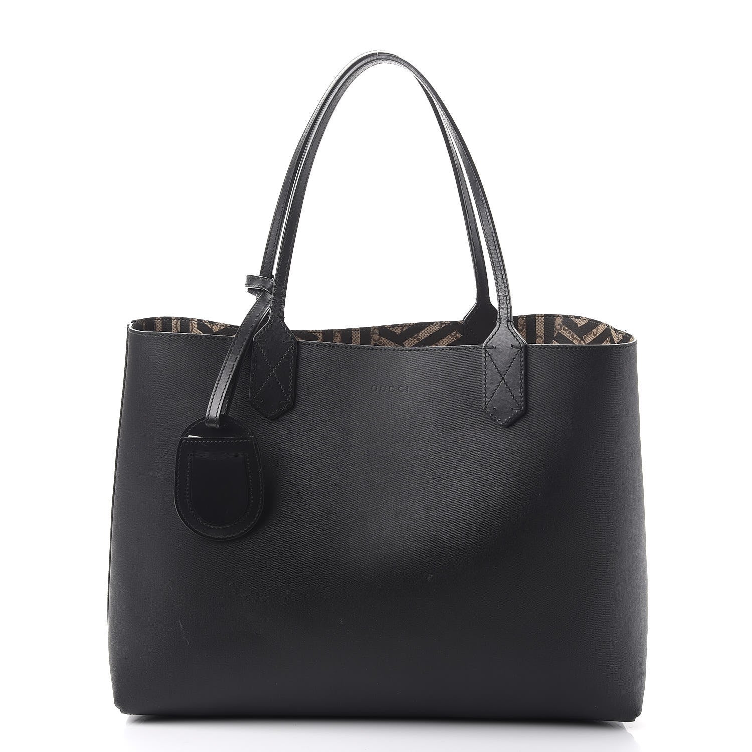 Gucci Calfskin GG Supreme Monogram Caleido Large Reversible Tote Black 4 of 15