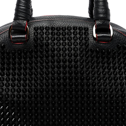 Christian Louboutin Grained Calfskin Studded Panettone Bowling Bag Black 7 of 9