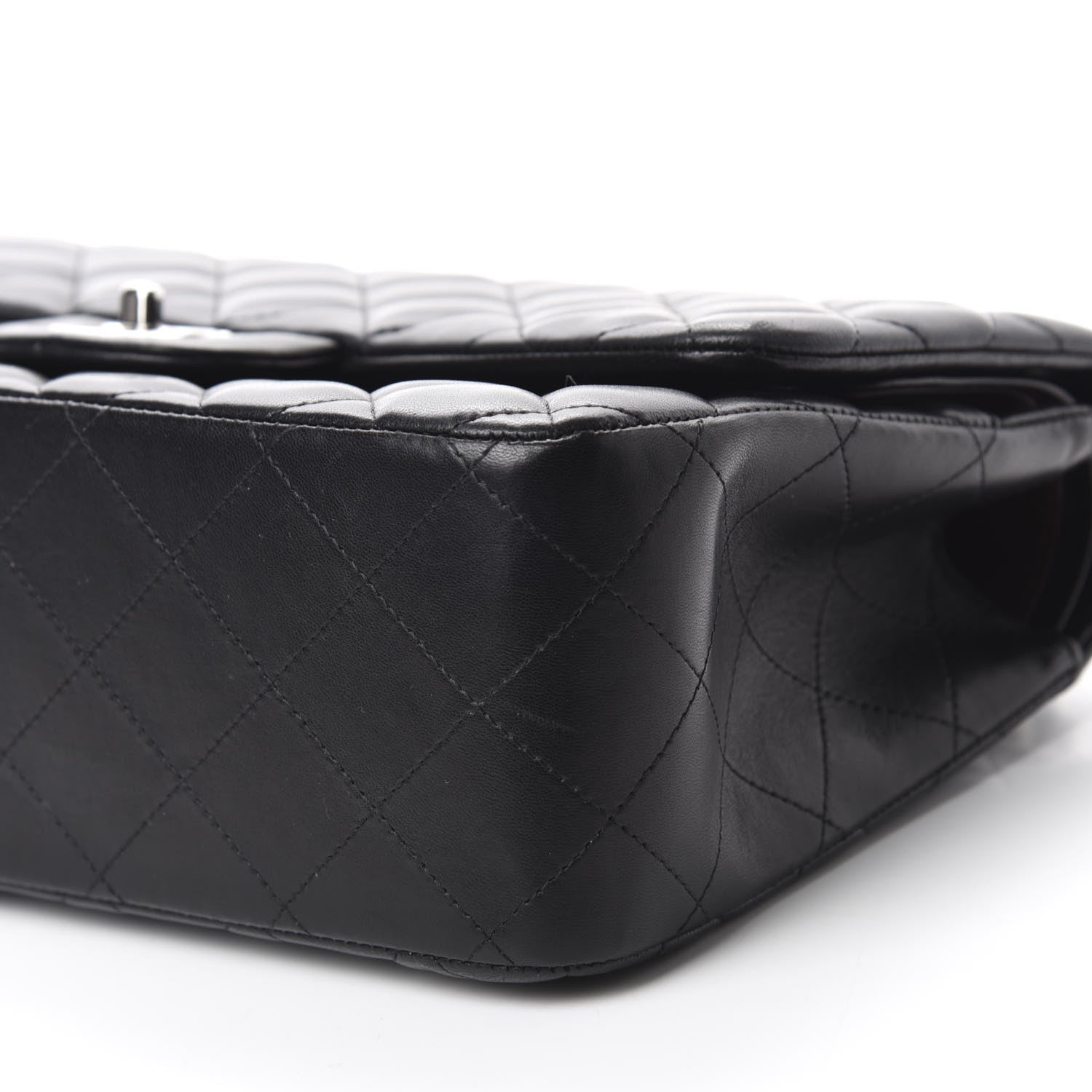 Chanel Lambskin Quilted Jumbo Double Flap Black 7 of 11