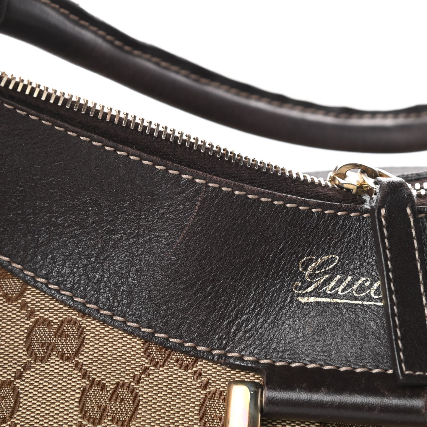 Monogram Large D Gold Hobo Dark Brown