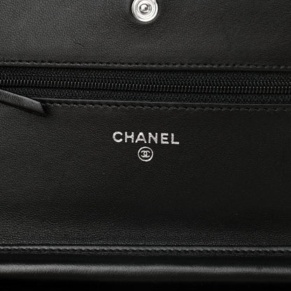 Chanel Lambskin Quilted Wallet On Chain WOC Black 6 of 11