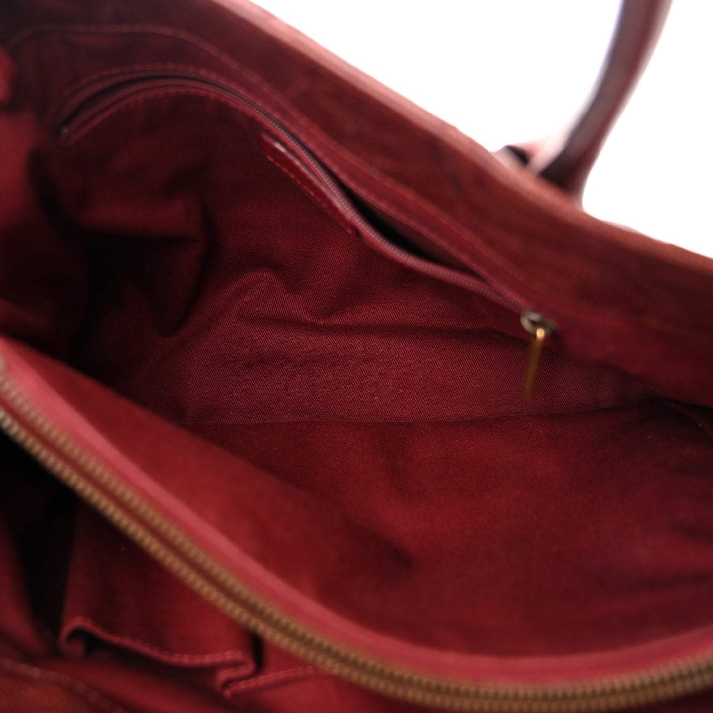 Glazed Caviar Quilted Small Shiva Tote Burgundy