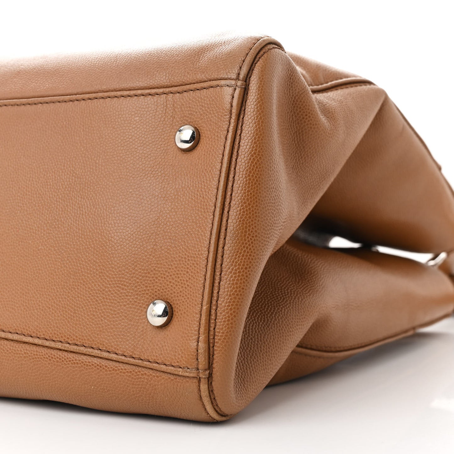 Caviar Medium Cerf Executive Shopper Tote Dark Beige