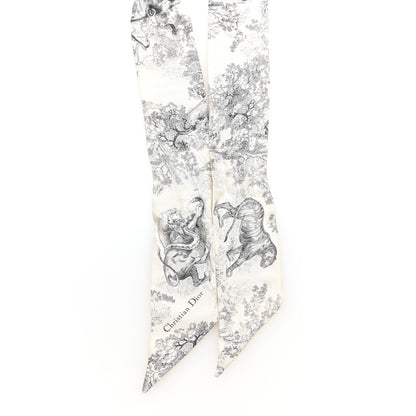Christian Dior Silk Toile De Jouy Mitzah Scarf White 2 of 3