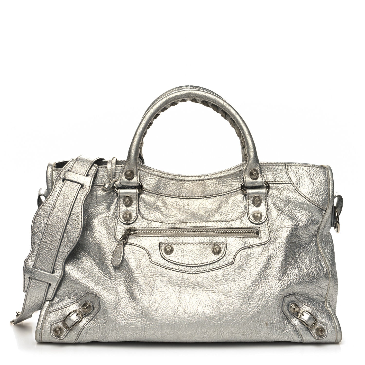 Balenciaga Metallic Agneau Giant 12 Silver Hardware City Gris Aluminum 3 of 14