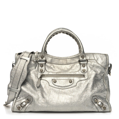 Balenciaga Metallic Agneau Giant 12 Silver Hardware City Gris Aluminum 3 of 14