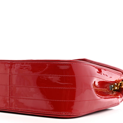 Saint Laurent Patent Matelasse Monogram Large Vicky Chain Bag Rouge Eros 10 of 10