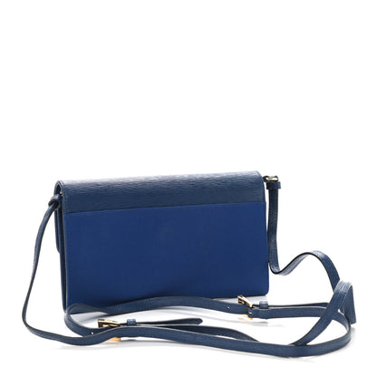 Prada Saffiano Canapa Chain Wallet Cobalto 2 of 9