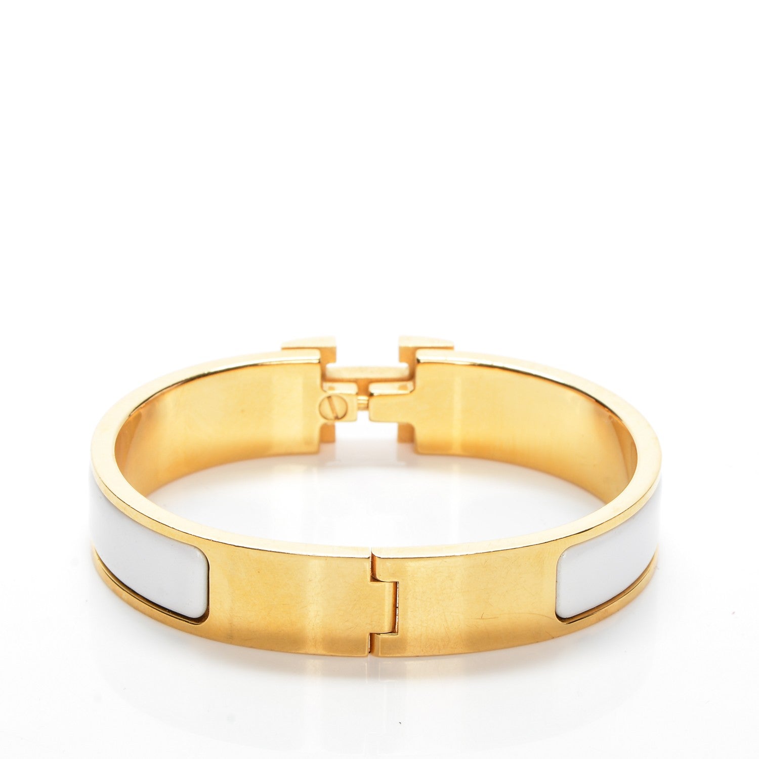 Hermes Enamel Narrow Clic Clac H Bracelet PM White 3 of 4