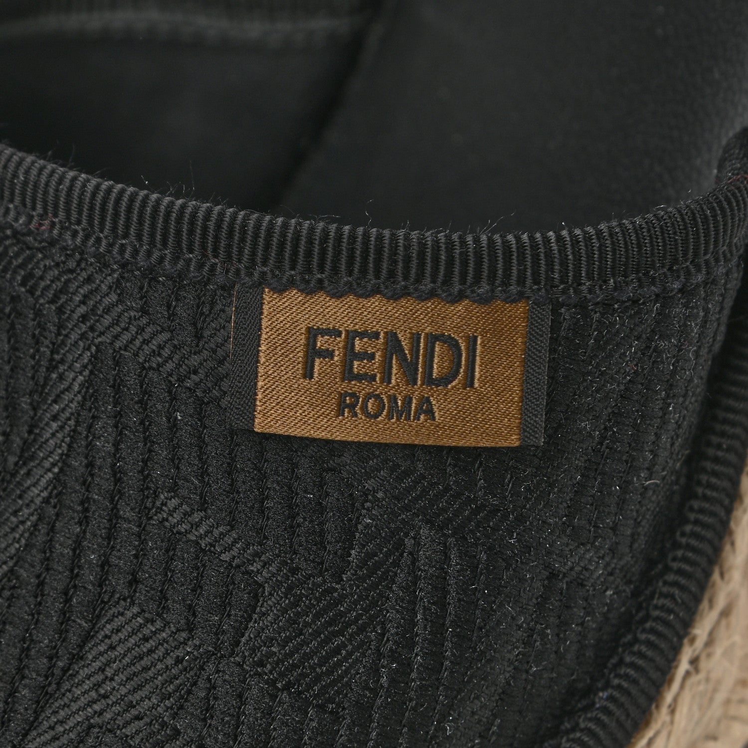 Fendi Canvas FF Embroidered Roma Ankle Wrap Espadrille Wedges 38 Black 8 of 8