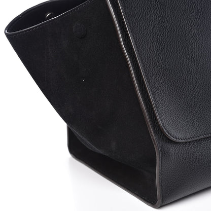 Celine Drummed Calfskin Suede Small Trapeze Black 8 of 13