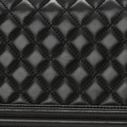 Chanel Lambskin Quilted Medium Boy Flap Black 14 of 15