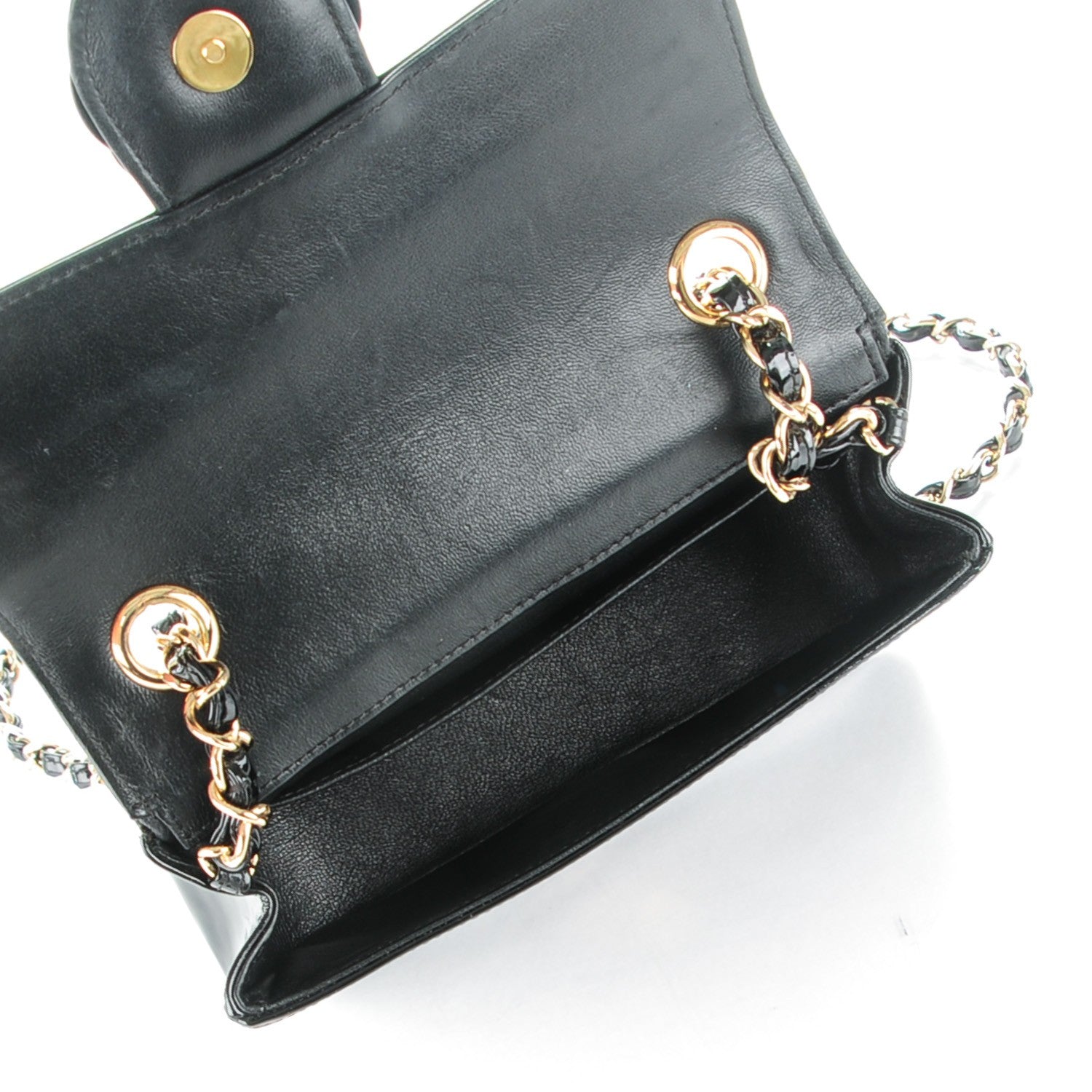 Chanel Patent Calfskin Camellia Mini Rectangular Flap Black 5 of 6