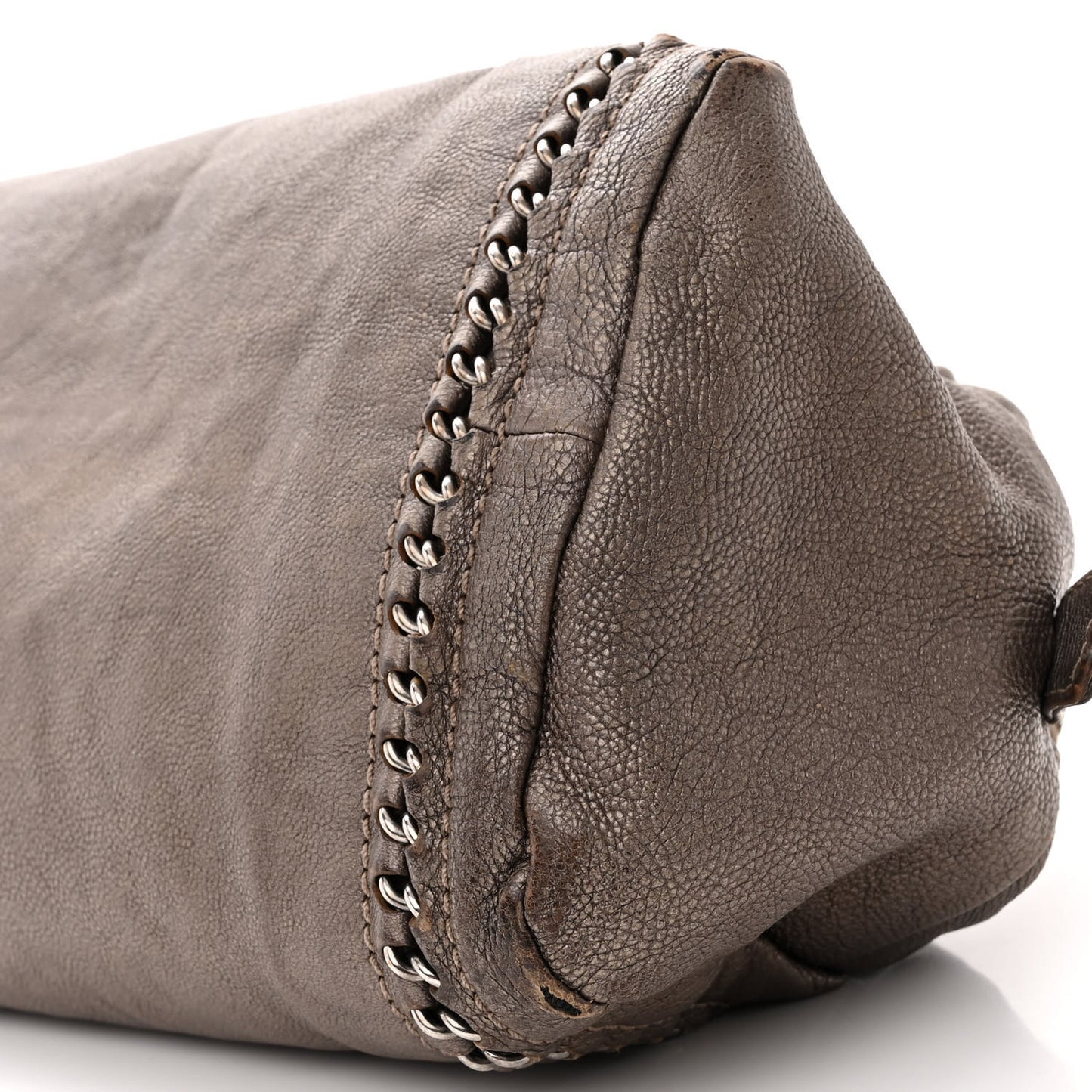 Metallic Goatskin Medium Luxe Ligne Bowler Bronze