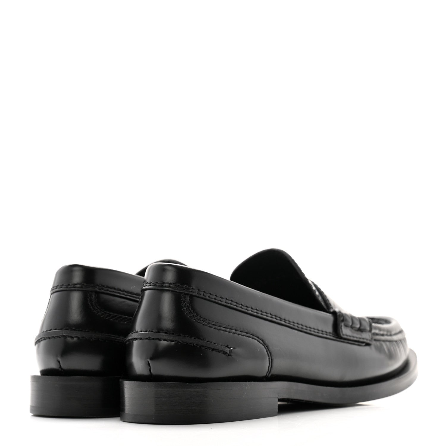 Fendi Vitello Logo Loafers 35.5 Black 4 of 10