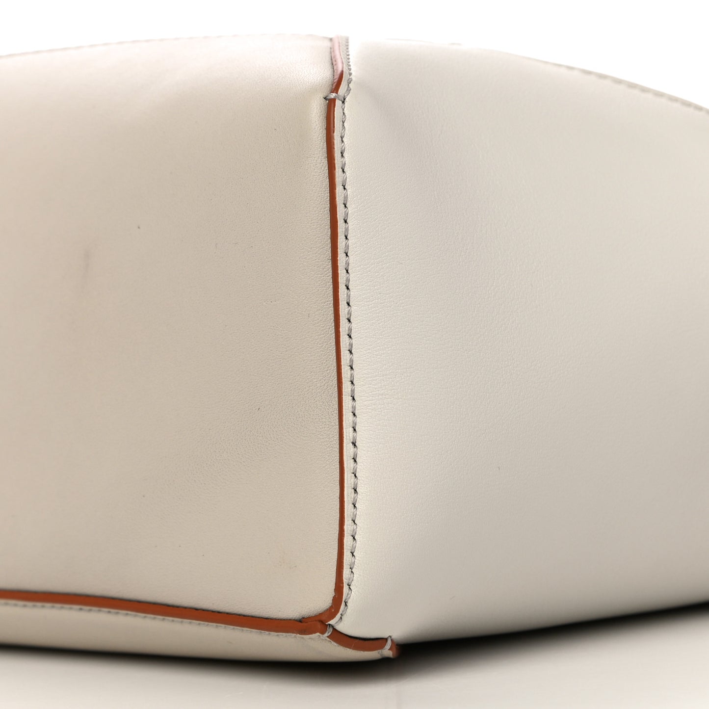 Calfskin Small Puzzle Edge Bag Ghost Soft White