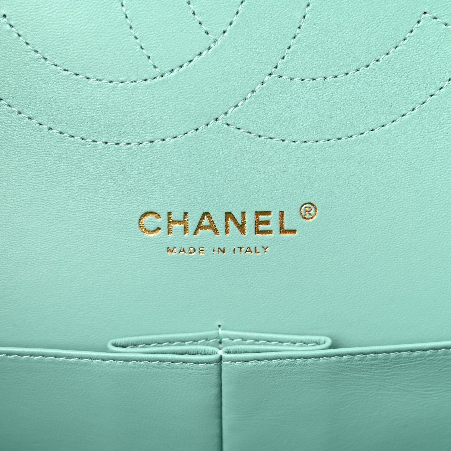 Caviar Quilted Jumbo Double Flap Light Green