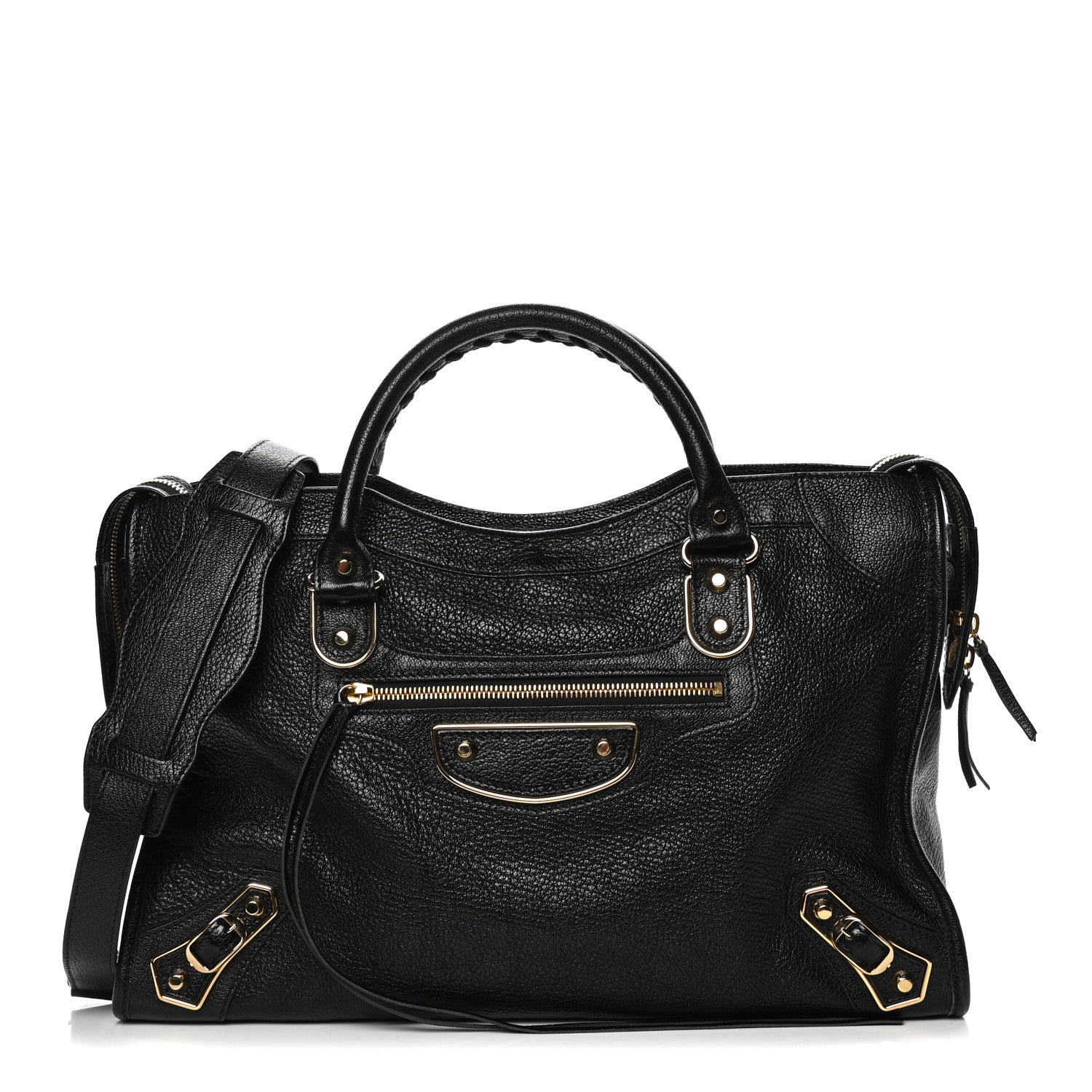 Balenciaga Chevre Gold Metallic Edge Hardware City Black 1 of 4